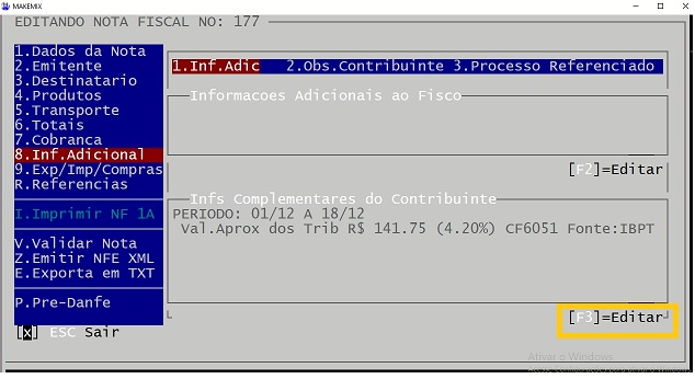 coloque as opções igual a imagem